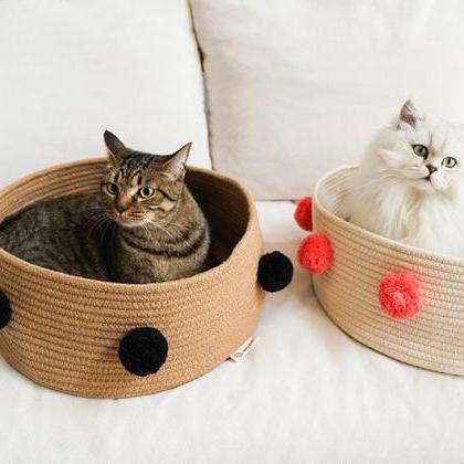 Pets Cat Bed Puppy Bed Cotton Thread Cats House..
