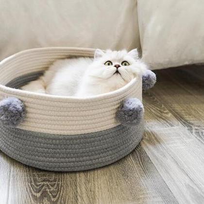 Pets Cat Bed Puppy Bed Cotton Thread Cats House..