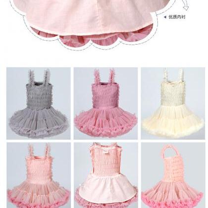Pink Grey Ivory Princess Tutu Dresses Ball Gown..