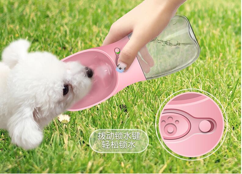 Pet Supplies Water Bowl Dog Drinking Fountain Pet Dog Accompanying Cup Out Drinking Cup Outdoor Portable Travel Bottle (350ml)